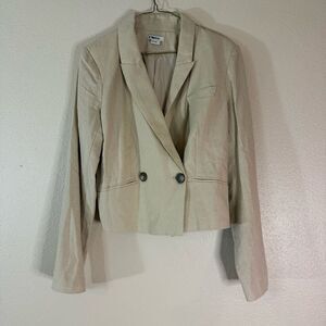 Jason Wu Beige cropped linen blend Blazer L